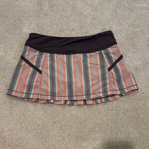 Lululemon Athletica Grey, Pink and Mint Striped Skort